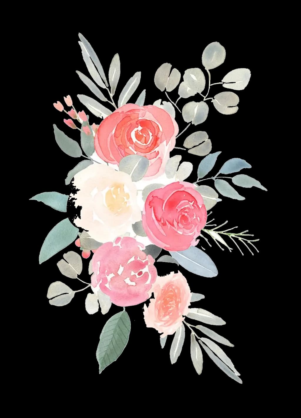 Watercolor flowers (left)