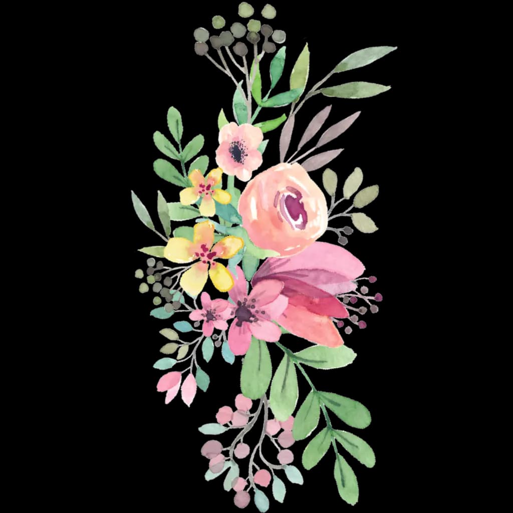 Watercolor flowers (left)