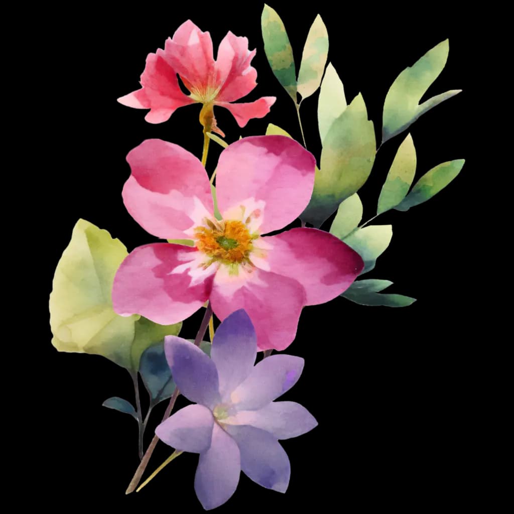 Watercolor flowers (left)