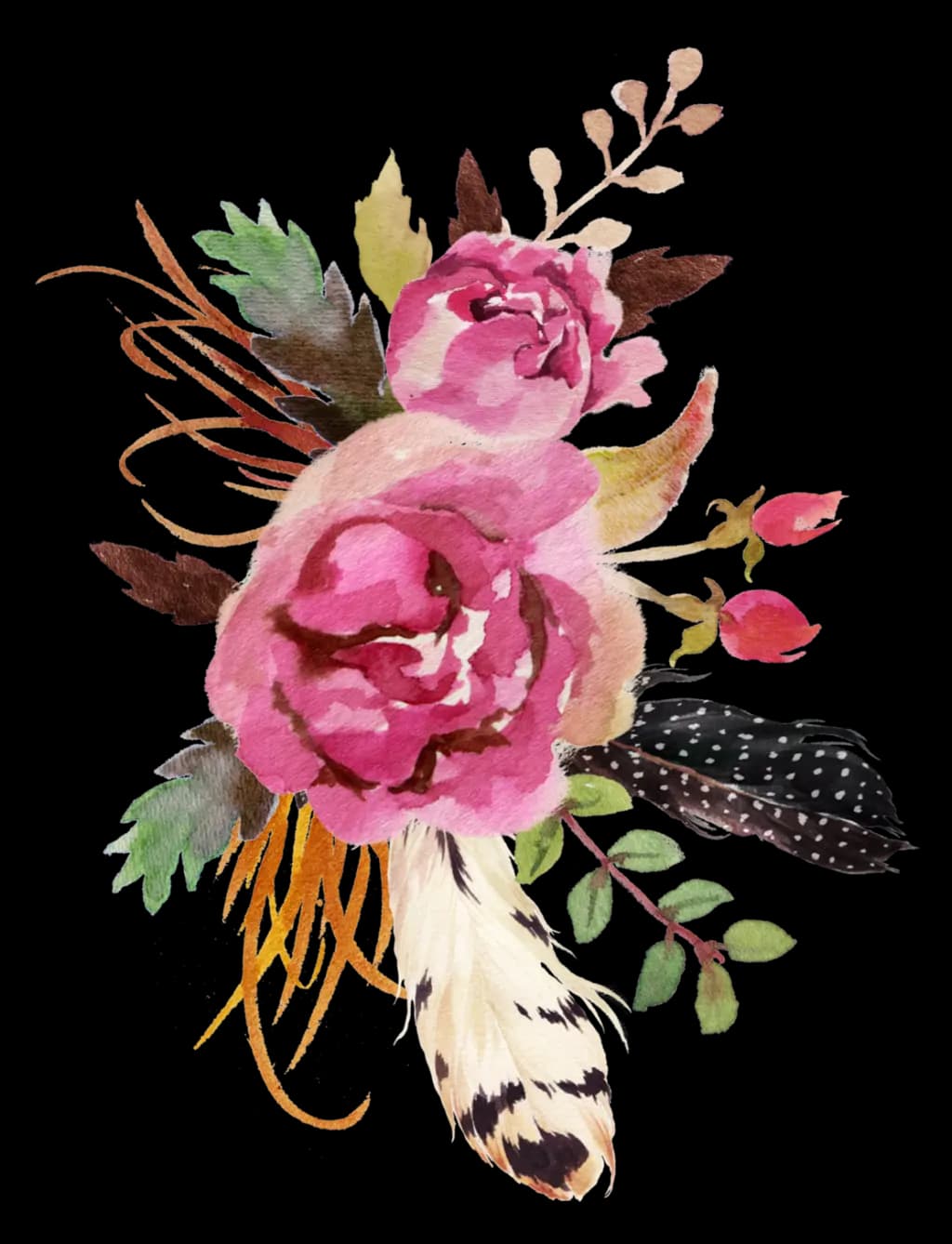Watercolor flowers (left)